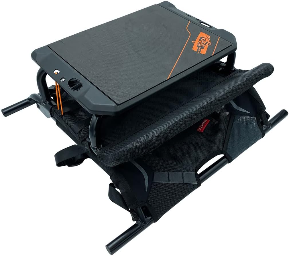 Pelican - Ergoboost Multifunctional Folding Kayak Seat - Adjustable Compact Traveler Kayak Seat with Back Support - Black