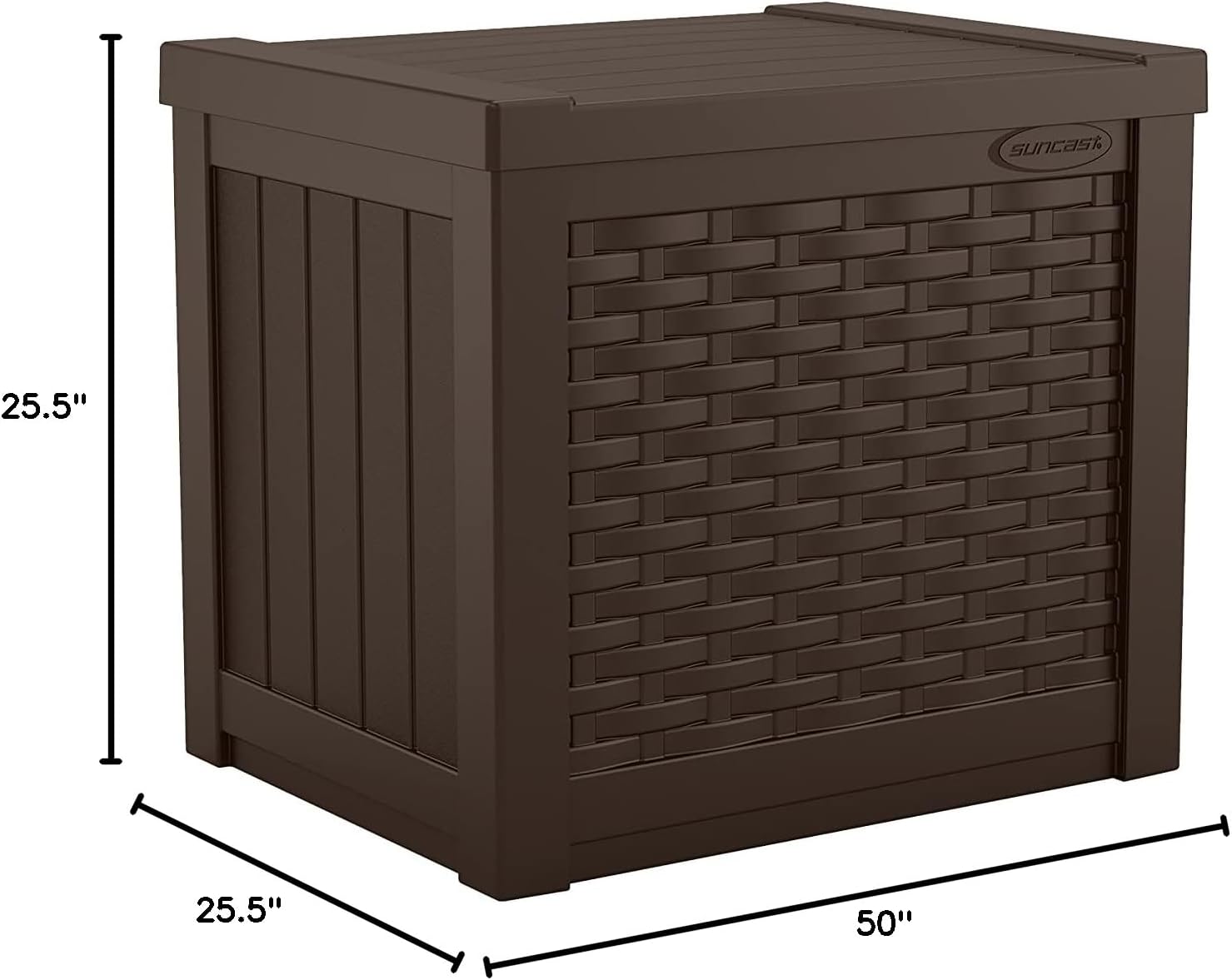 Suncast Resin Wicker 99 Gallon and 22 Gallon Storage Containers Bundle | 2-Piece Set