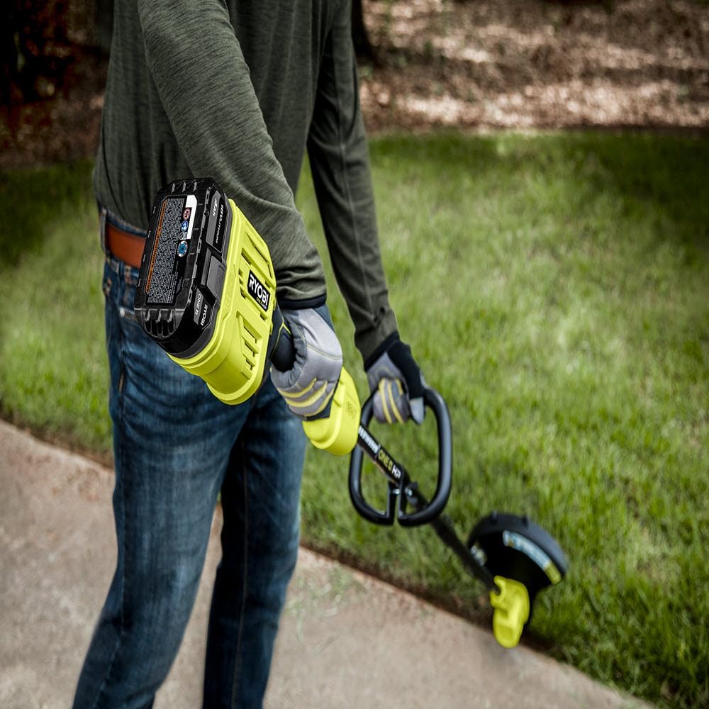 RYOBI ONE+ HP 18V Brushless Cordless Battery String Trimmer and Leaf Blower Combo Kit with 4.0 Ah Battery and Charger