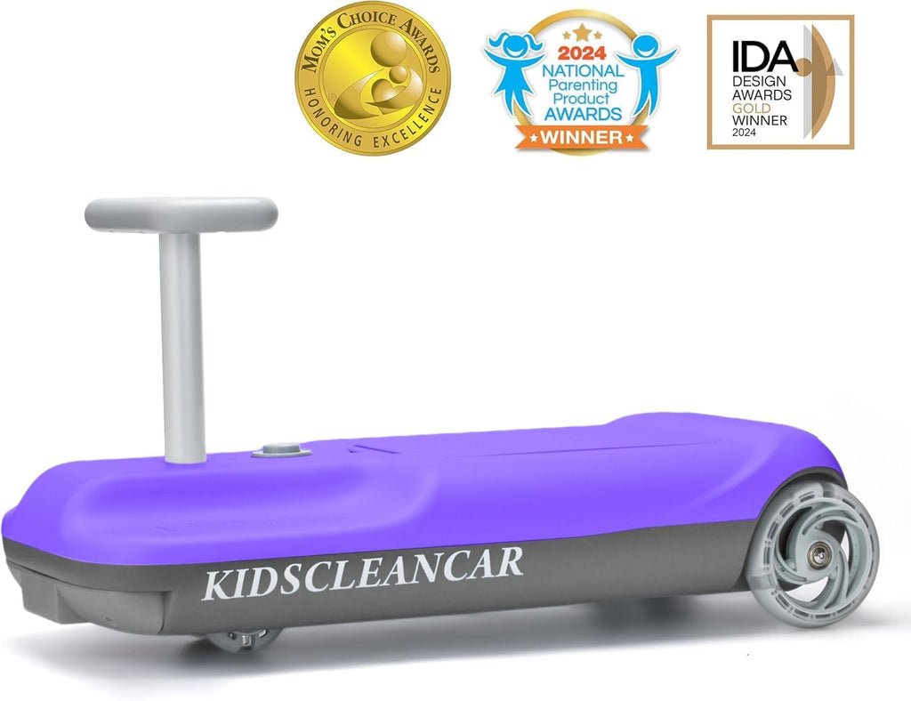 12V Ride-On Car with Cleaning Fun, 3 in 1 Gokart, Soft-Start, 5-Speed Adjustable, Detachable mop, Rechargeable Battery, 160lbs Capacity, Indoor & Outdoor for Kids Ages 3+ Purple