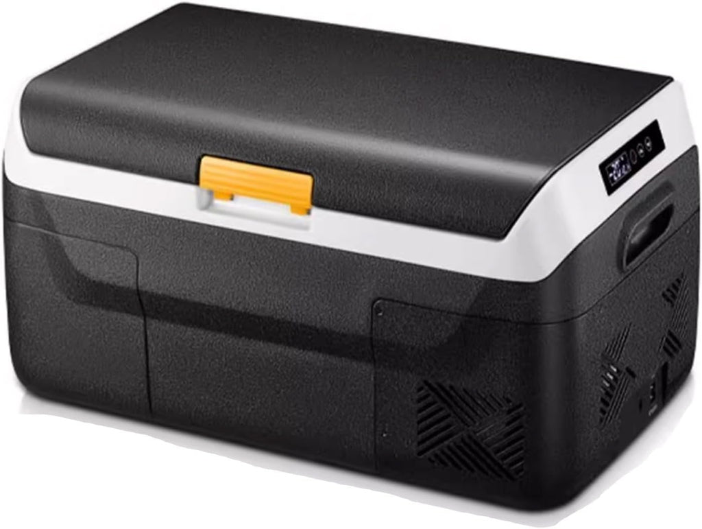 Car Refrigerator Cooler Electric Small Freezer Chest 15/20/30L Zone Design Keypad Display and Light -20°C to 20°C for Camping and Road Trips 12V/24V/220V(58.7 * 37.5 * 29.6cm)
