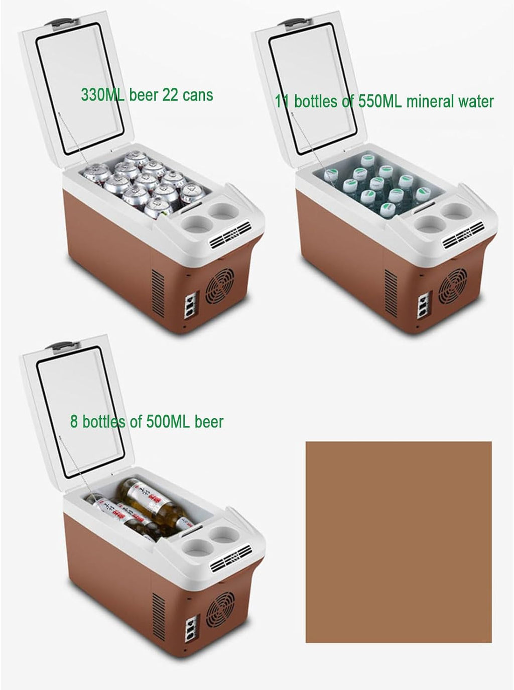 Car Refrigerator, Electric Cooler & Warmer 15L Portable Car Cooler with12V/24V DC 220 V AC Mini Fridge for Car/Camping/Travel/Truck
