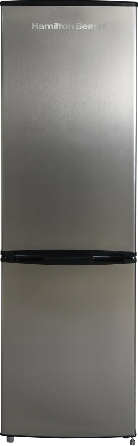 HAMILTON BEACH Cubic Foot Fridge with Bottom Mount Freezer, 9.2 cu. ft, Stainless