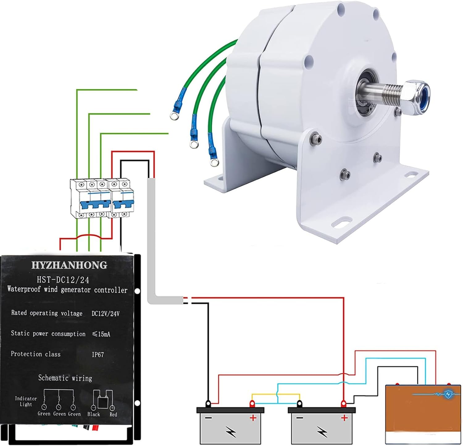 10000W Free Energy Home Farm Windmill Low Wind Speed Generator, Low Speed 12V 24V 48V 3 Phase Gearless Permanent Generator