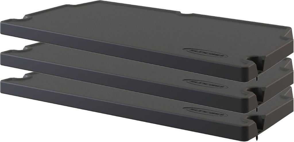 Suncast 3 Pack Vertical Shed Shelf Kit, Space Saving Shelving for Wall Mount Outdoor Storage Structures, 27.75' W x 14.5' D x 1.25' H, Black