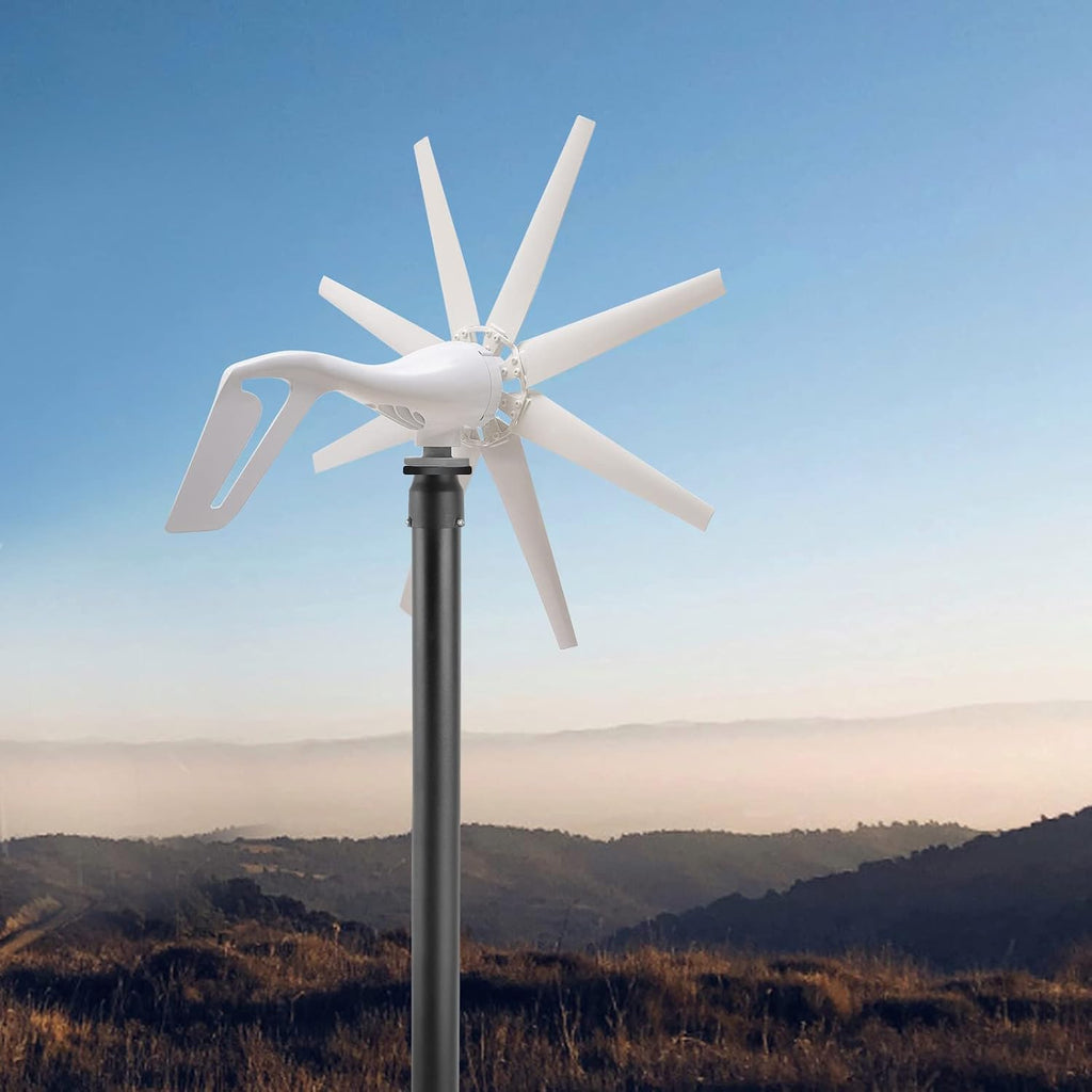 Wind Turbine Generator Kit 600W 12V w/8 Blade, Wind Generator Kit w/Charge Controller, Wind Power Generator for Marine, Home, Windmill Generator Suit for Hybrid Solar Wind System