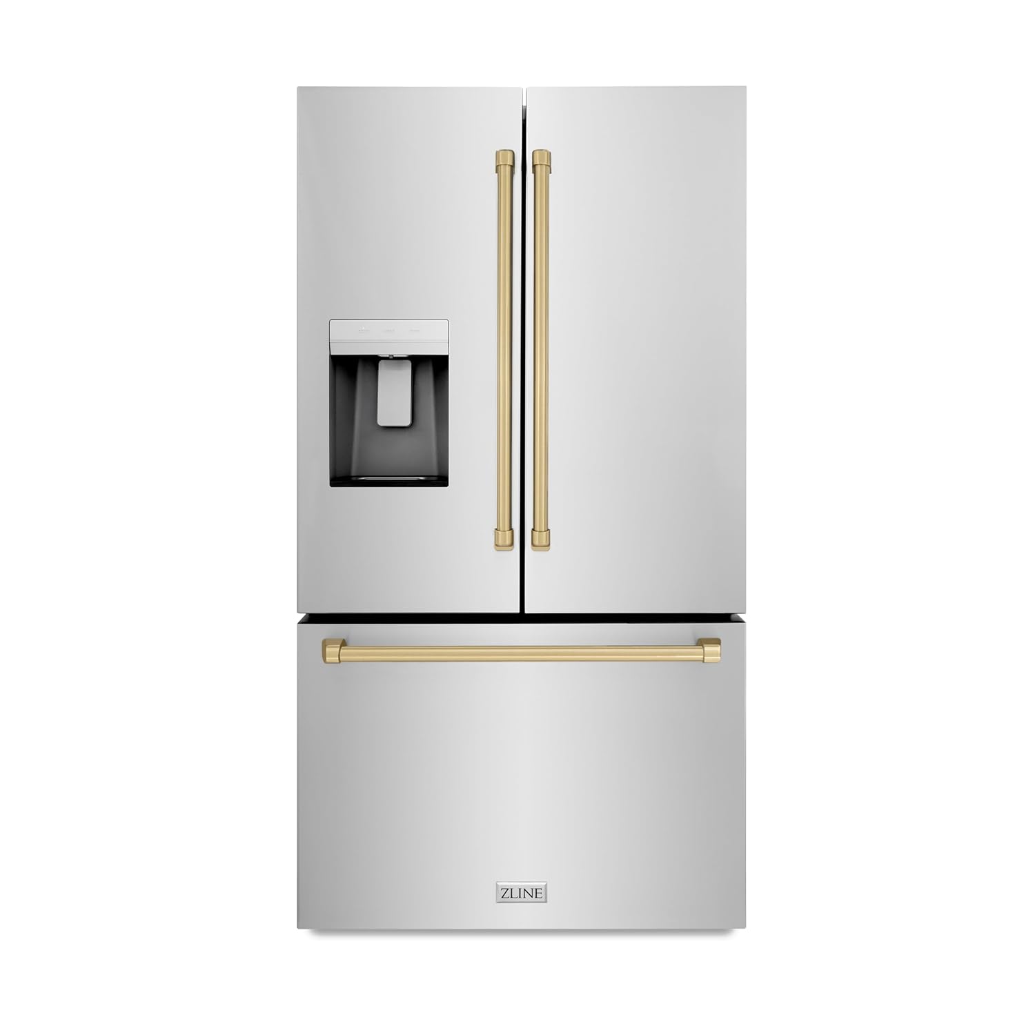 Z Line Kitchen and Bath ZLINE Autograph 36 in. Standard-Depth Refrigerator w/Champagne Bronze Handles (RSMZ-W-36-CB)