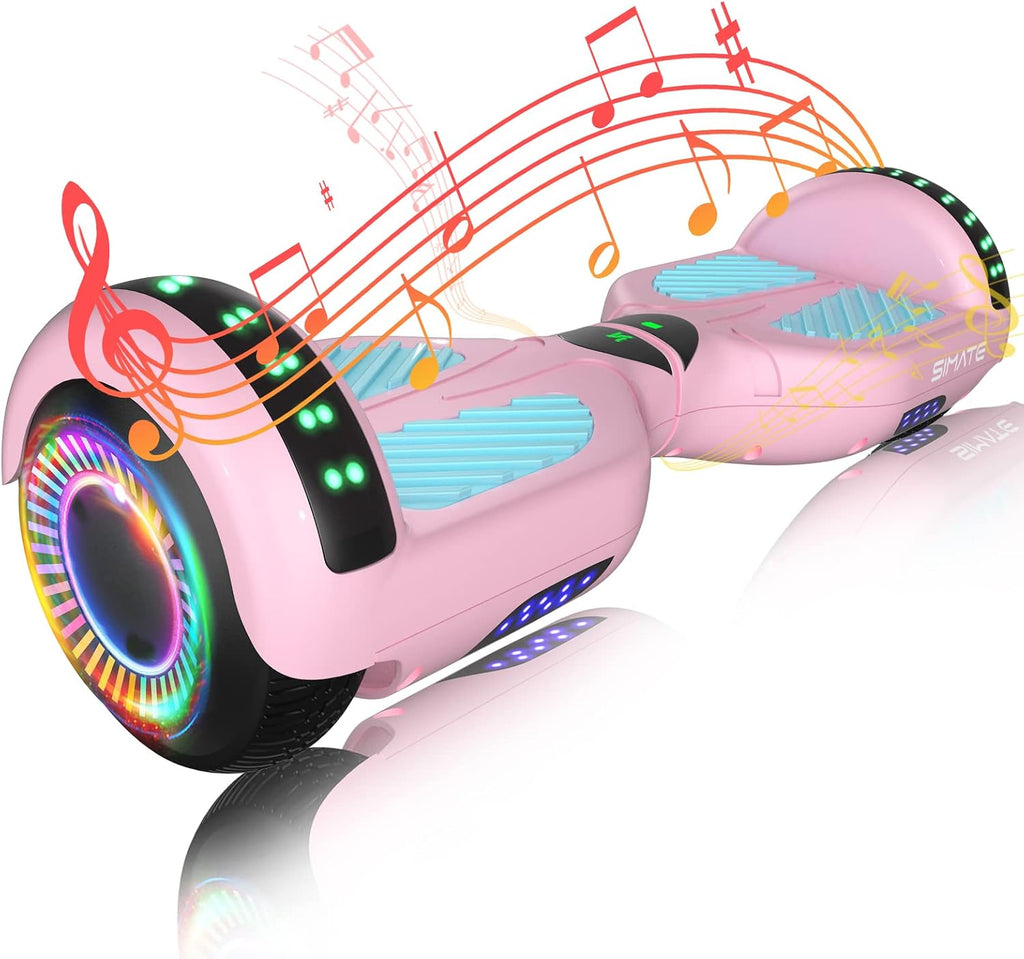 SIMATE Hoverboard, Bluetooth All Terrain Hover Boards with LED Lights and APP Control, Gifts for Kids Adults Girls Boys, for All Ages