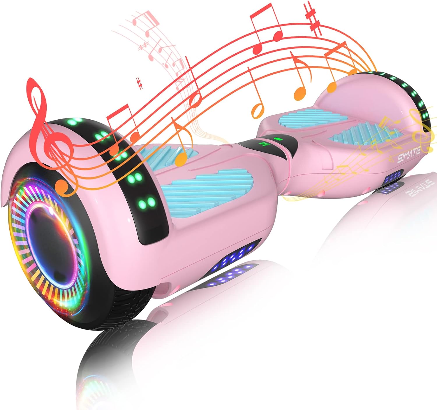 SIMATE Hoverboard, Bluetooth All Terrain Hover Boards with LED Lights and APP Control, Gifts for Kids Adults Girls Boys, for All Ages