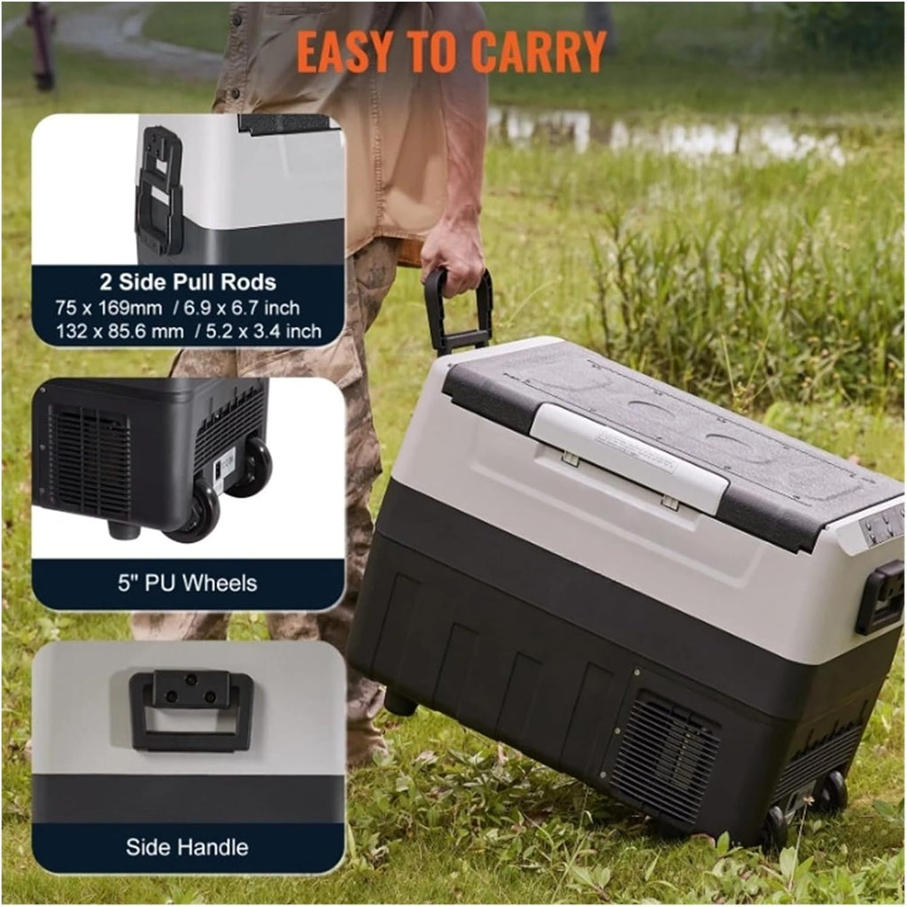 35L/45L/55L Portable Foldable Handle Car Refrigerator With Wheel Compressor Freezer For Camping Picnics Car Home Traval(35L)