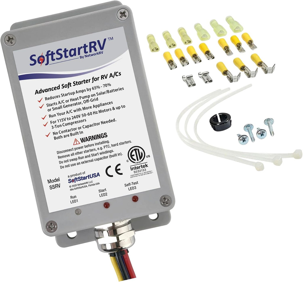 SoftStartRV Soft Start for RV Air Conditioner, RV AC Soft Start Kit for Air Conditioner, Easy Start Even with a Small Generator, 100% Waterproof, Trailer Camper, Motorhome HVAC -NetworkRV