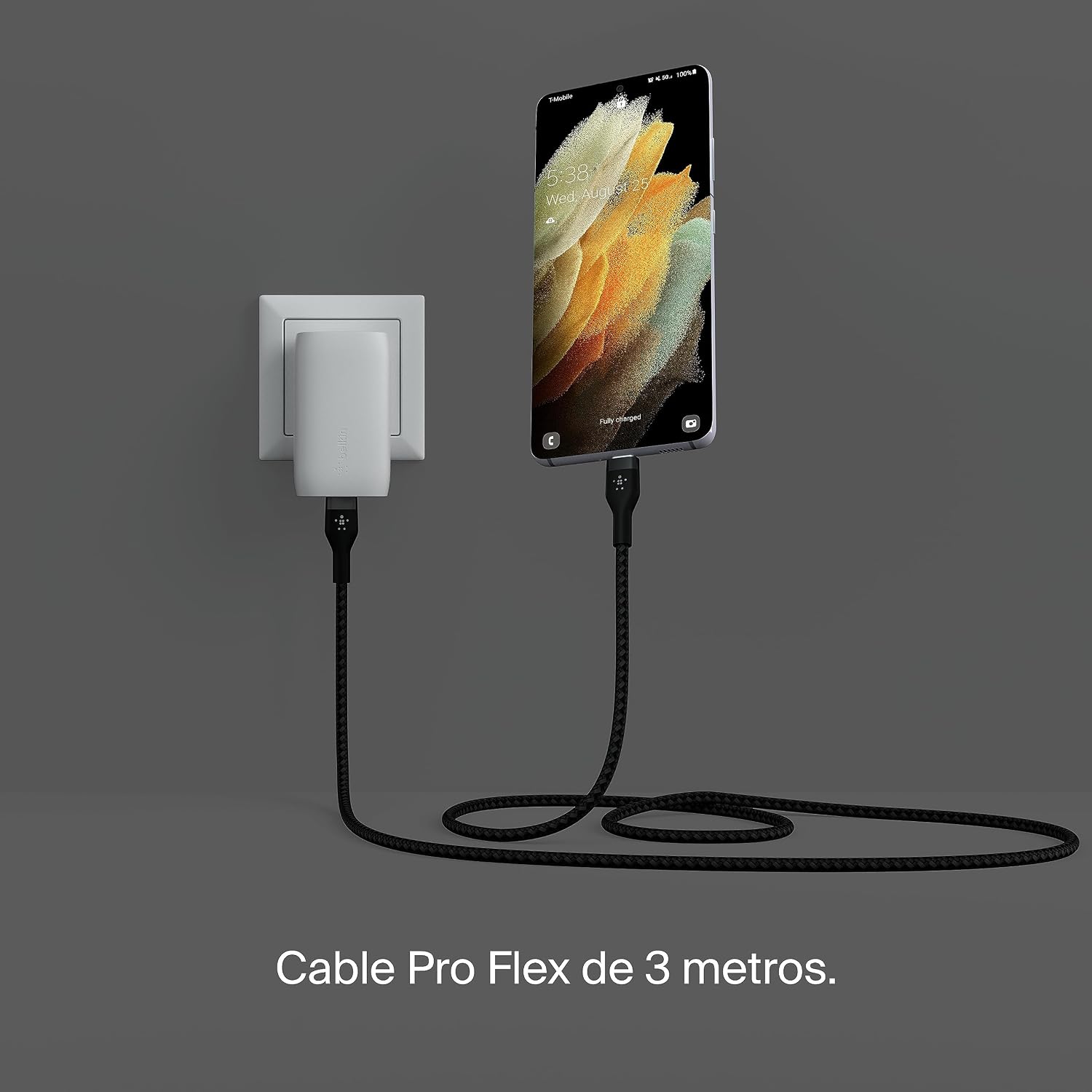 Belkin BoostCharge Pro Flex Braided USB-C to USB-C Cable (3M/10FT), USB-IF Fast Charging Cable for iPhone 16 Series, MacBook Pro, iPad Pro, Galaxy S25, S24, Nintendo Switch 2 & More - Black