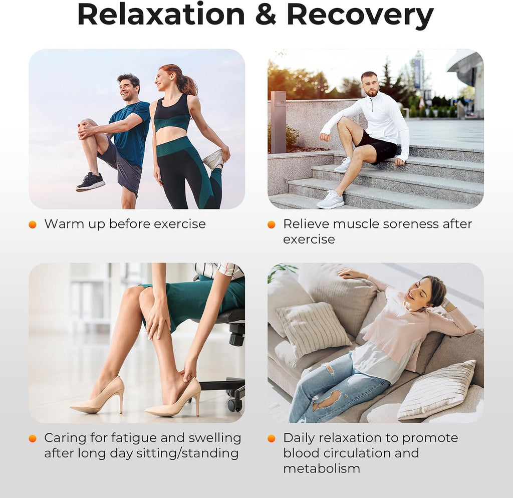 Nekteck Leg Compression Massager with Heat Leg Massager for Circulation and Pain Relief, Air Compression Boot Massage Tool with 2 Heats 6 Modes, Relaxation Gifts for Men Women Dad Father's Day