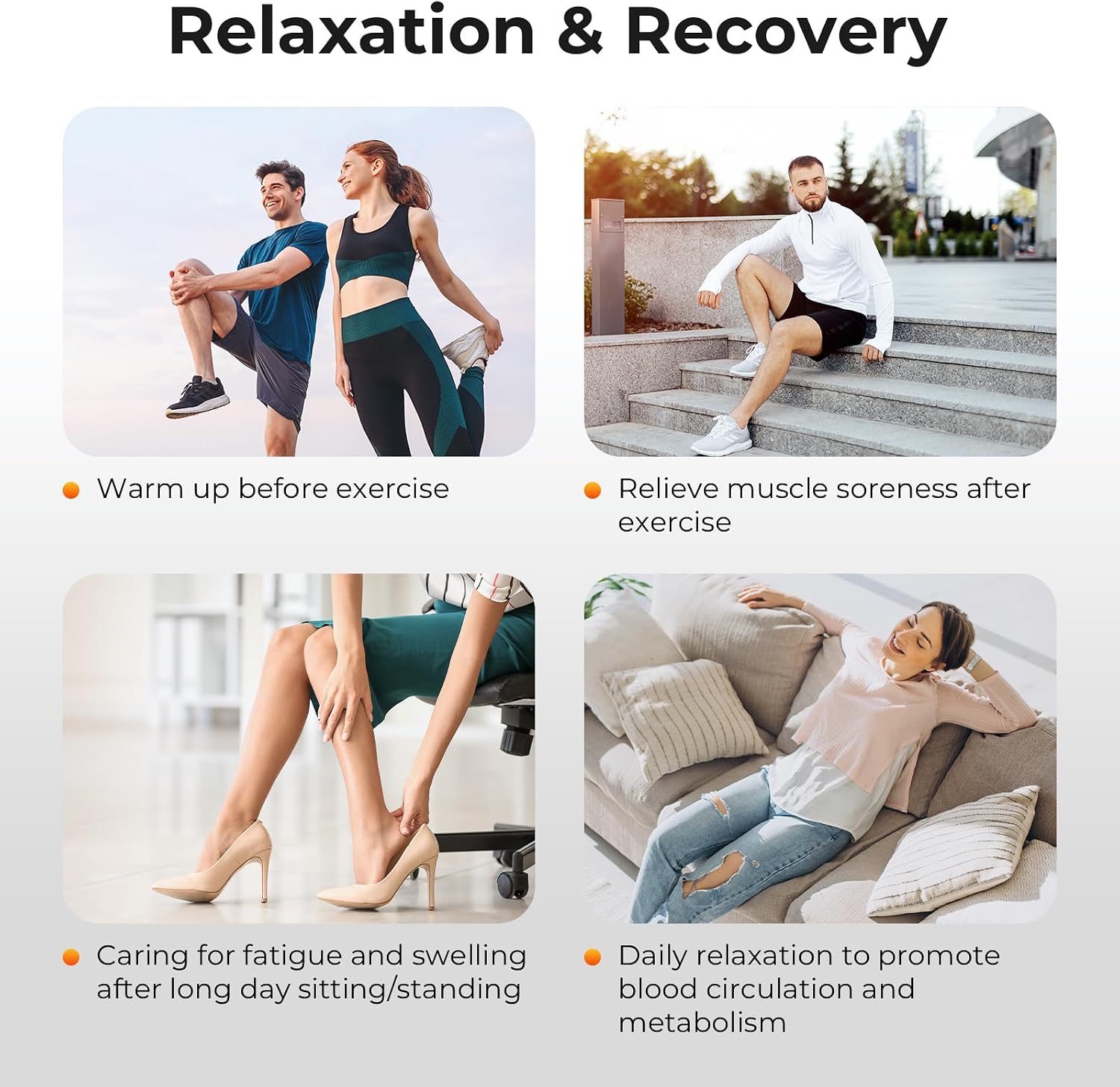 Nekteck Leg Compression Massager with Heat Leg Massager for Circulation and Pain Relief, Air Compression Boot Massage Tool with 2 Heats 6 Modes, Relaxation Gifts for Men Women Dad Father's Day