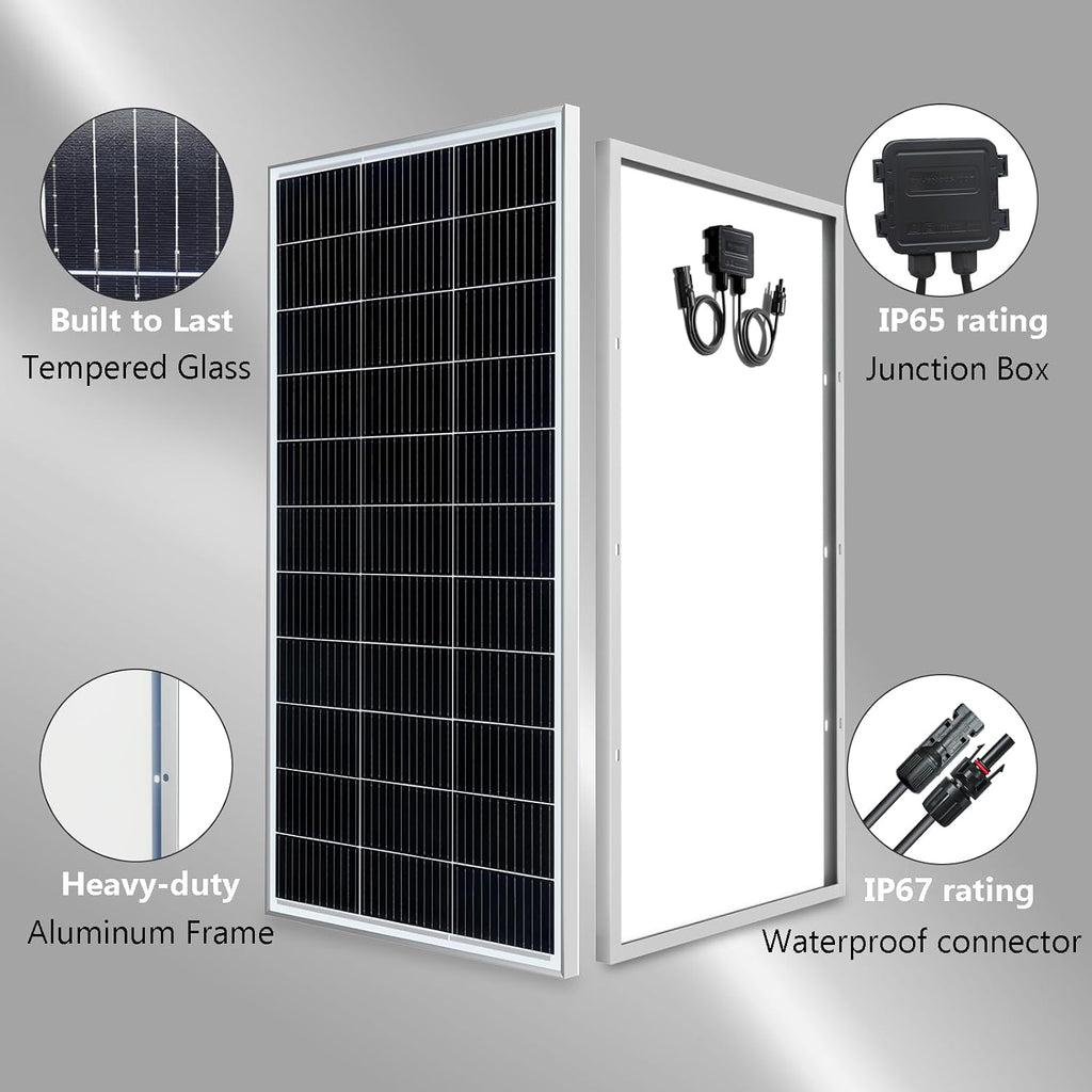 Solar Panel 300 Watt High Efficiency Monocrystalline PV Modules for 12V/24V System RV Marine Van Boat Light and Other Off-Grid Applications