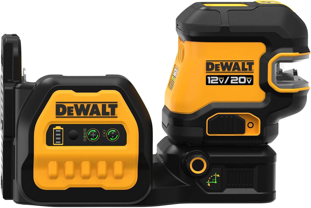DEWALT 20V/12V MAX Laser Level Kit, Cross Line Laser and 2 Spot Laser, Green (DCLE34220G)