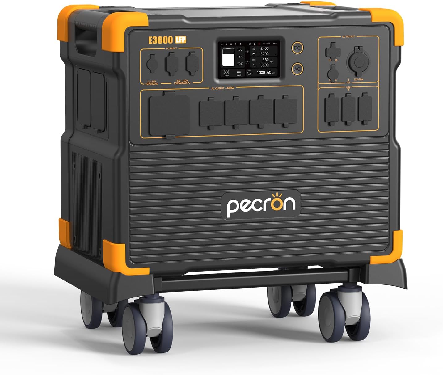 PECRON Portable Power Station E3800 LFP, 3840Wh LiFePO4 Battery Backup, 120/240V 4200W AC Output, Expandable to 53.76kWh Power Station, Solar Generator for Home Use, Emergency, Camping, RV
