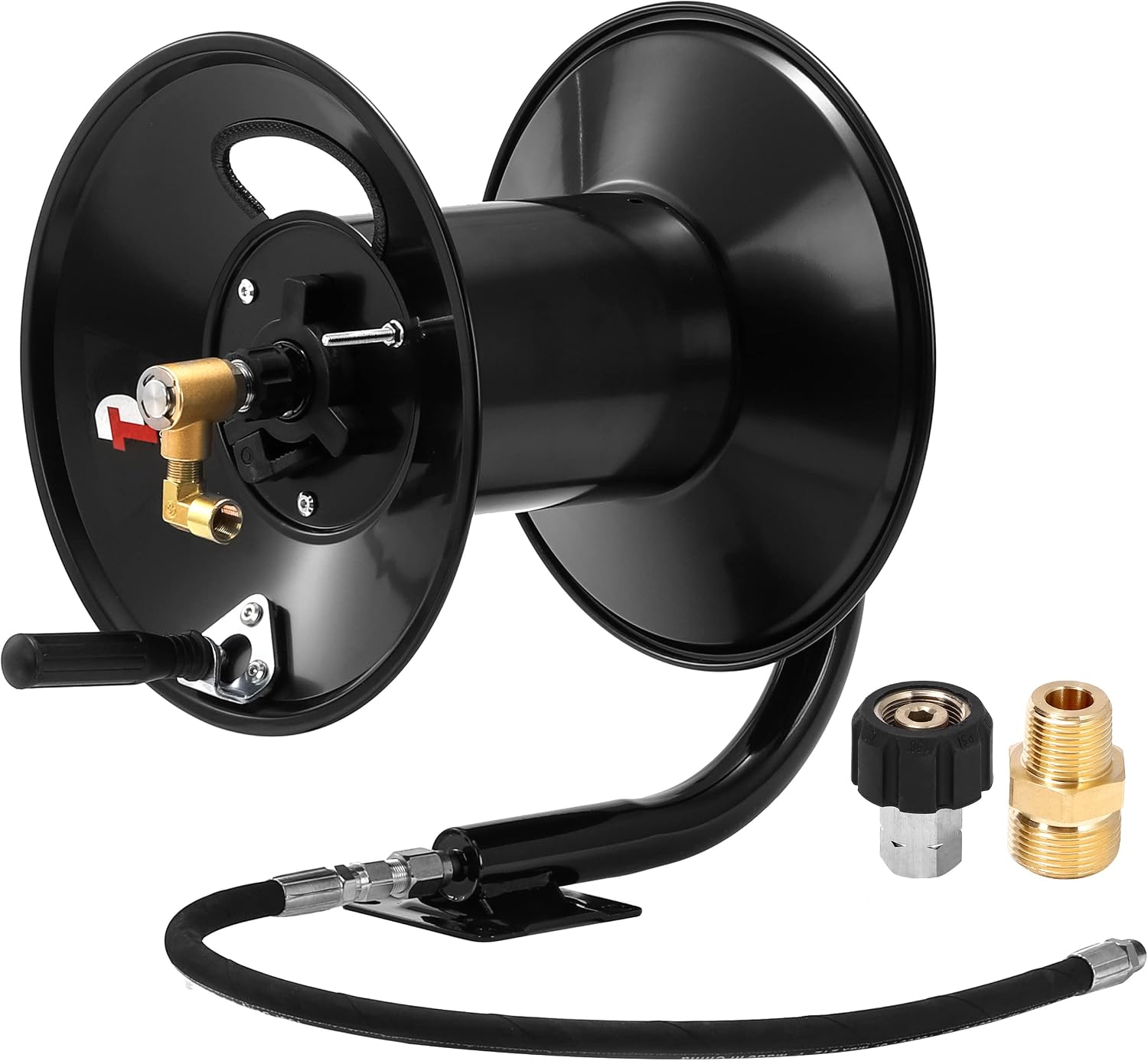 Tool Daily Pressure Washer Hose Reel, 150 FT Heavy Duty Steel Hose Reel for Power Washer, 3/8' Hose Reel Hand Crank, 4000 PSI