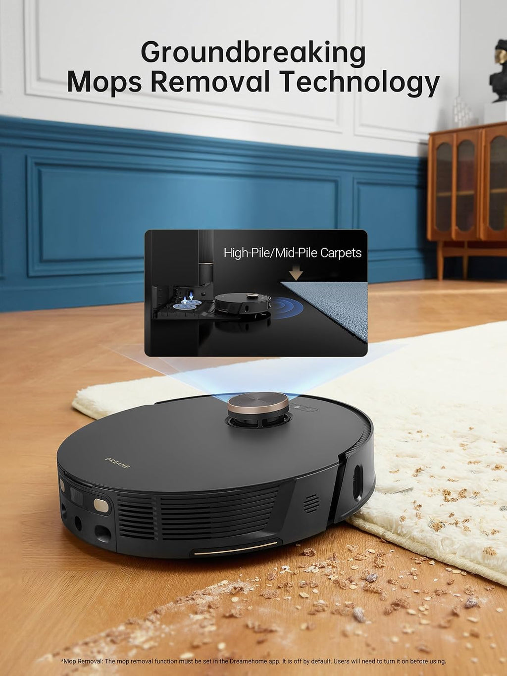 DREAME L30 Ultra Robot Vacuum, 136°F Hot Water Mop-Self-Cleaning, Mops Self-Drying, Mop-Extend, Raising, Refilling, Auto-Empty, 7,300Pa Suction, AI Action and 3D Navigation