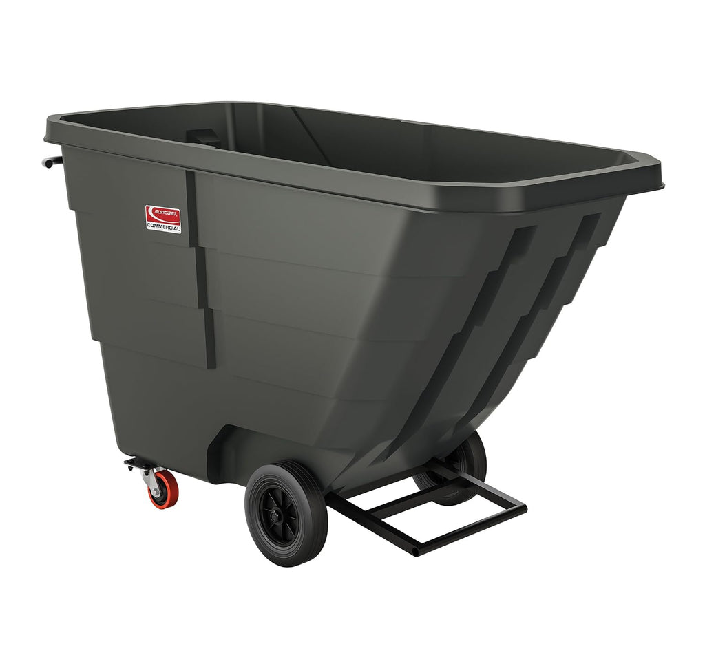 Suncast Commercial Light Duty 1 Cubic Yd. Tilt Truck, Black, Made in the USA