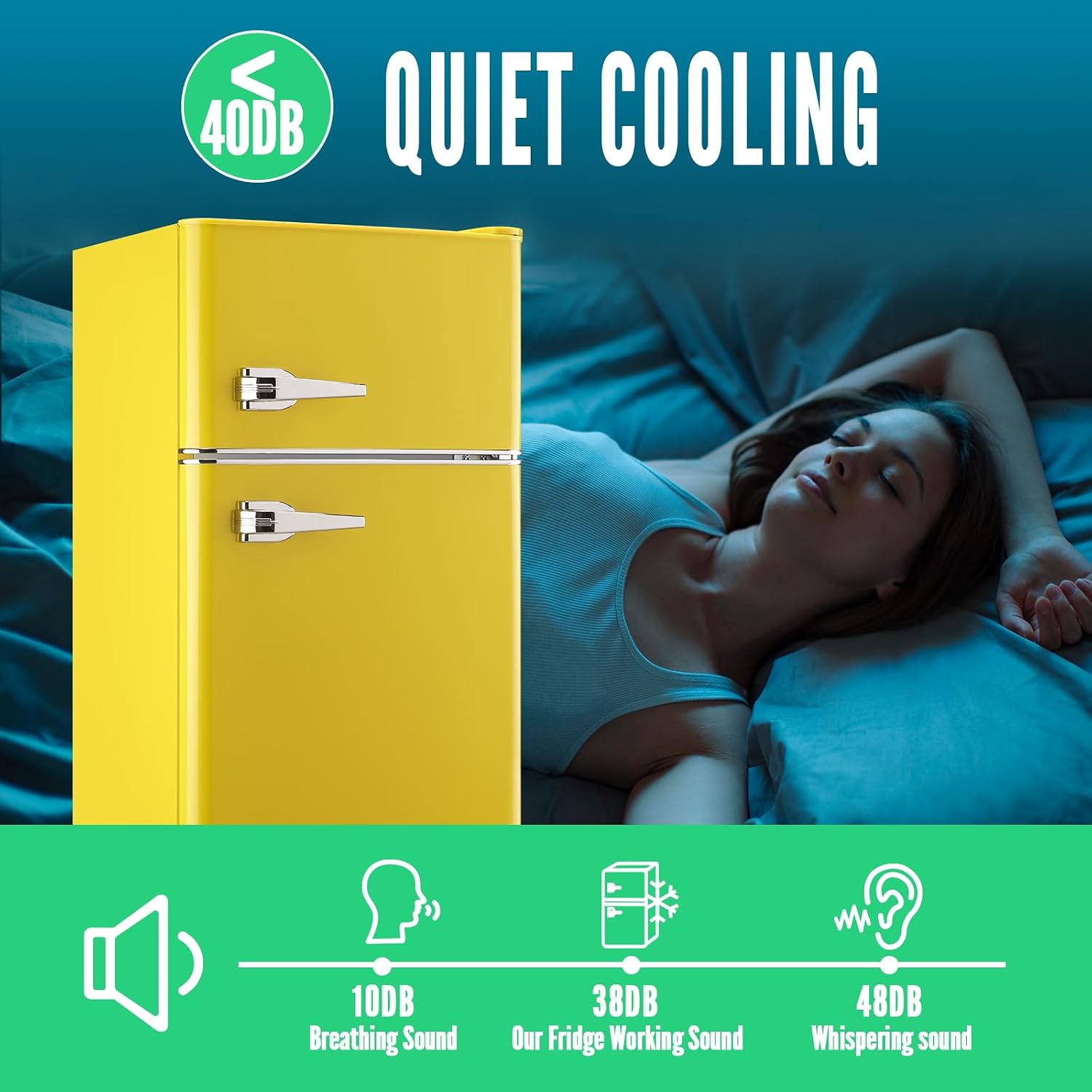 WANAI Compact Refrigerator 3.2 Cu.Ft Retro Dual Door Mini Fridge with Freezer Adjustable Remove Glass Shelves Small Refrigerator Suitable for Dorm Garage and Office