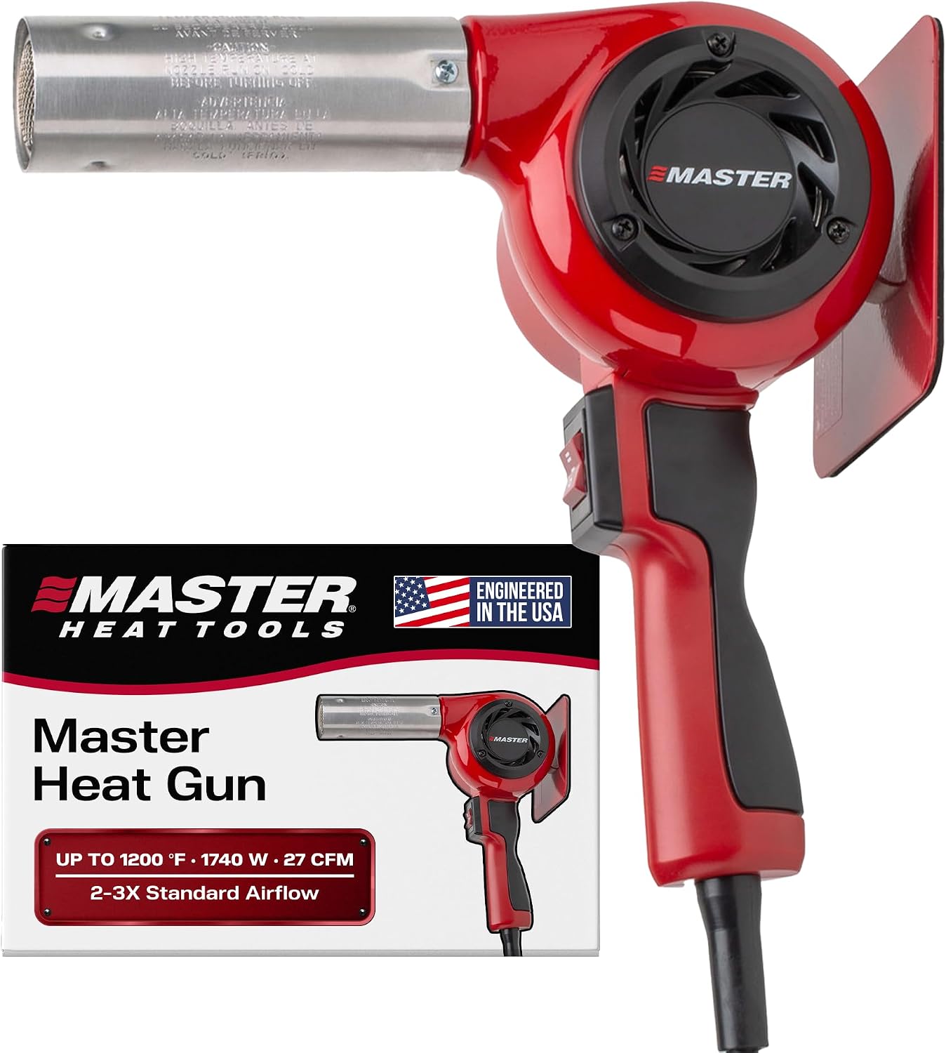 Master Appliance VT-751D Industrial Heat Gun, Quick Change Plug-In Heating Element, Variable Temperature Heat Gun, 130F to 1200F, 120V, 1740W, 14.5 Amps, Engineered In USA