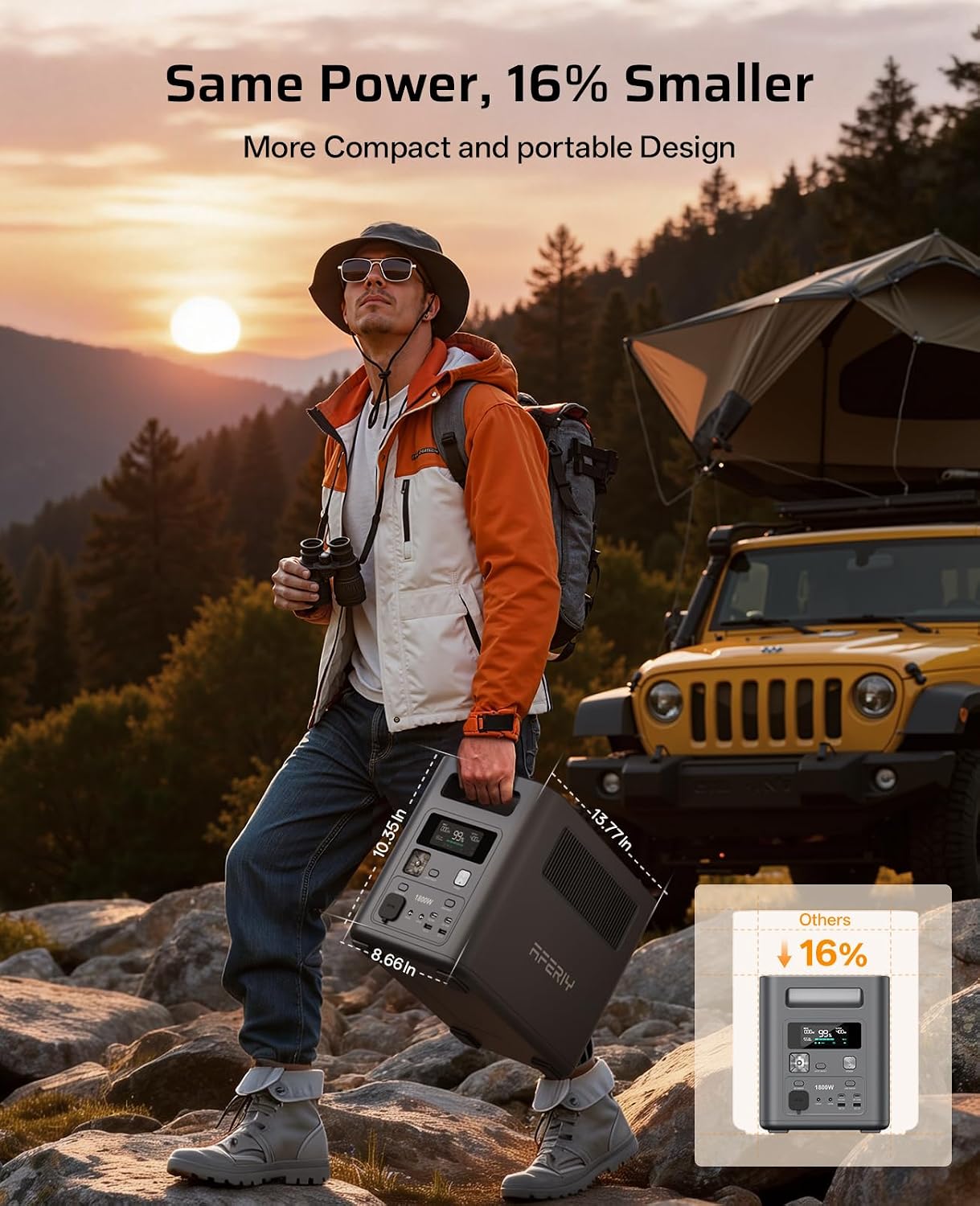 AFERIY Solar Generator with 400W Bifacial Solar Panel, 1024Wh LiFePO4 Solar Generator Kit, <10ms UPS Backup,1800W AC Output, Turbo Solar Input, Recharge in 1.2H for Home, RV, Off-Grid