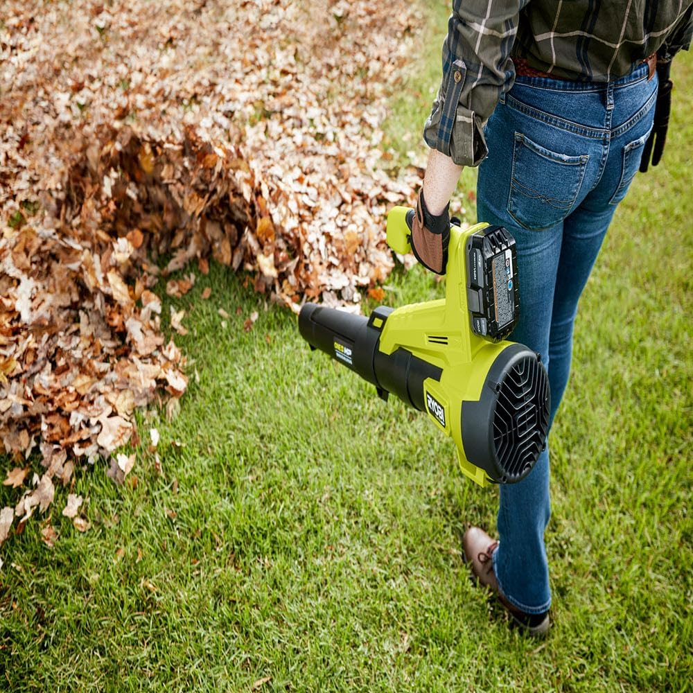 RYOBI ONE+ HP 18V Brushless Cordless Battery String Trimmer and Leaf Blower Combo Kit with 4.0 Ah Battery and Charger