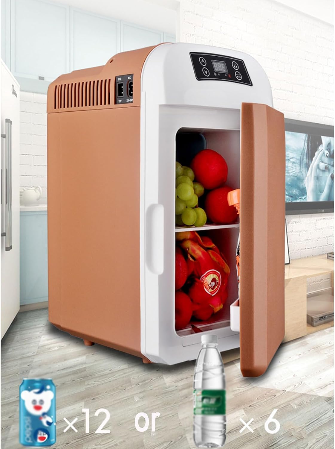 Car Refrigerator, 8 Liter Capacity Portable Refrigerator Electric Cooler Personal Thermoelectric Cooler/Warmer with 12V DC & 220V AC for Travel, Camping, Car, Home,B