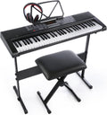 61key Standard Keys Keyboard with USB Music Player,Including Headphone,Stand,Stool & Power Supply-The electronic keyboards