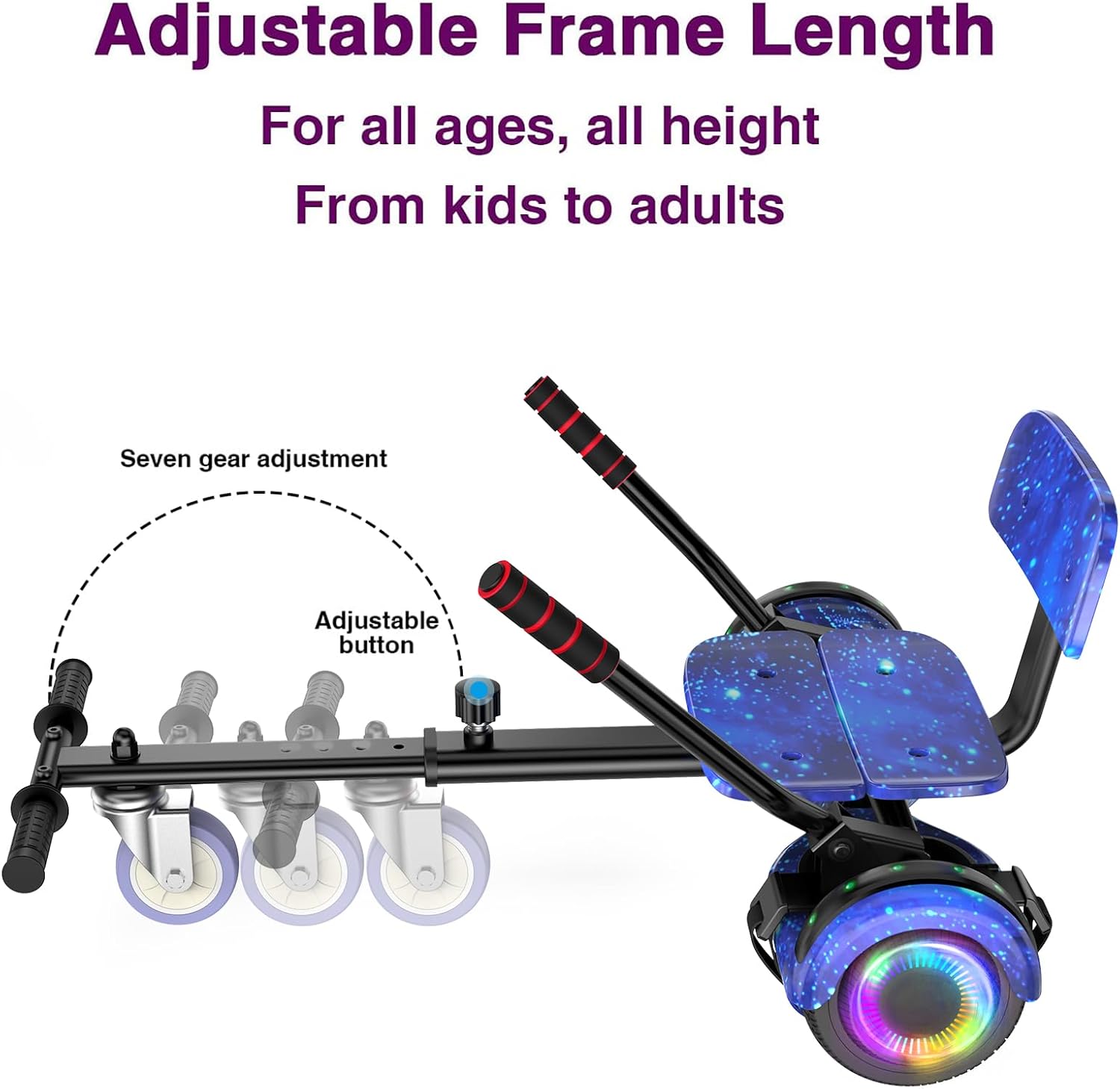 FLYING-ANT Self Balance Scooter Seat Attachment 6.5' Two-Wheel Self Balancing Electric Scooter with LED Light Flash Lights Wheels