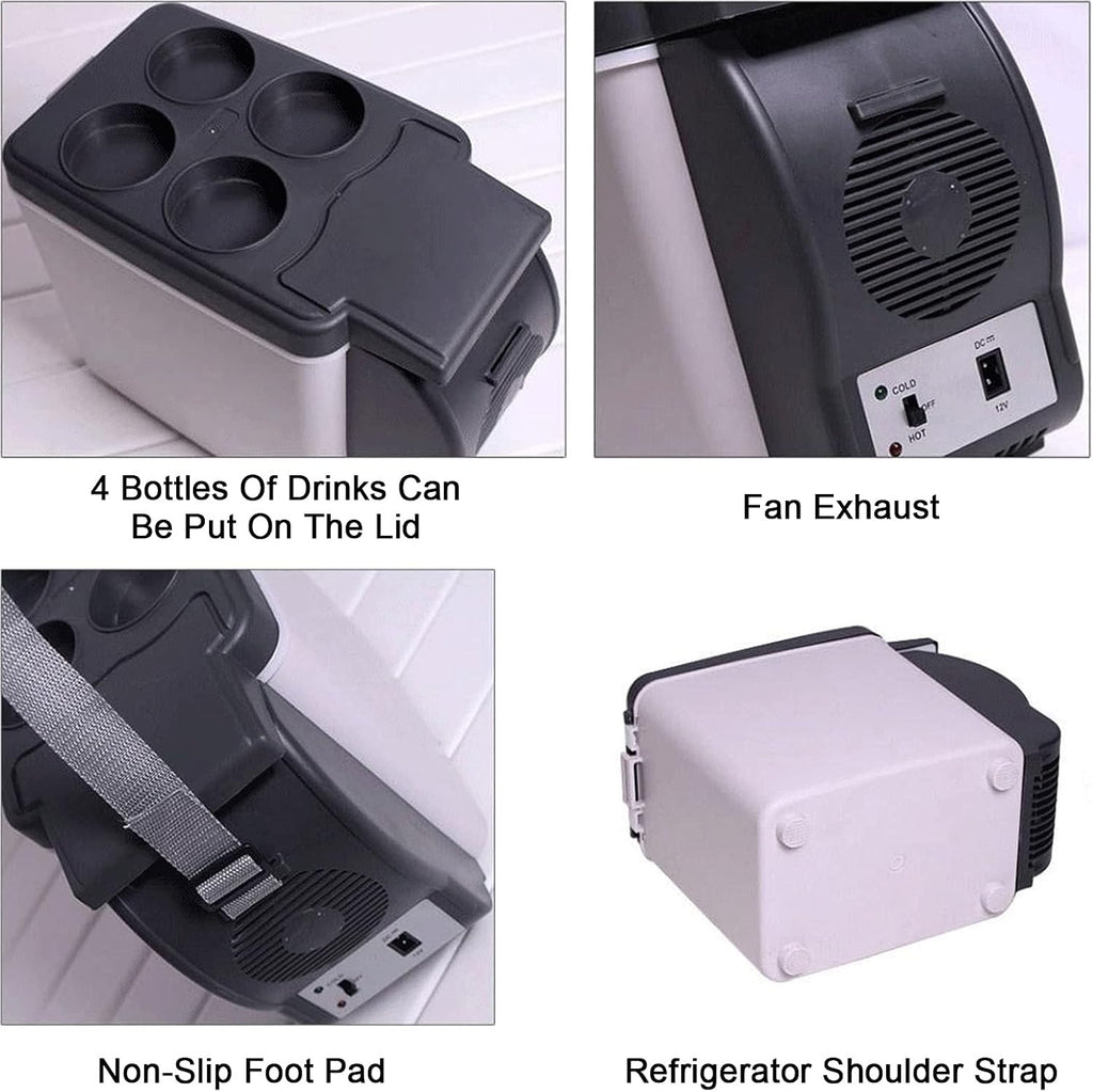 Car Fridge, 6L Mini Portable Car Refrigerator Electric Cool Box Cooler Warmer for Driving Travel Fishing Outdoor