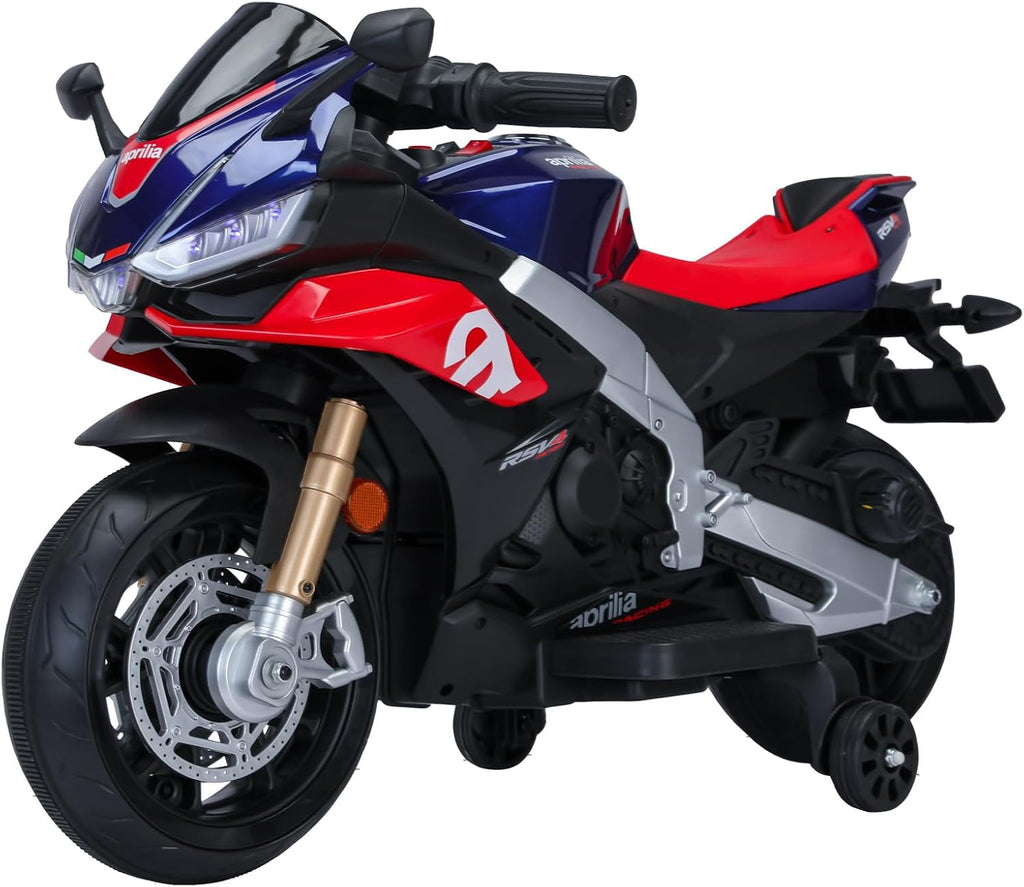 TCARAIWEN 12v Kids Ride on Motorcycle, Electric Kids Moped, Battery Powered Motorcycle for 3 Years Old, Blue