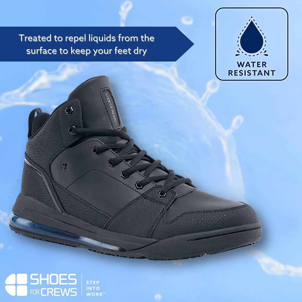 Shoes For Crews Men's Slip-Resistant High-Top Work Sneakers - Comfortable, Non-Slip Work Shoes for Men in Food Service, Healthcare, Retail - Tigon