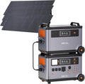 OSCAL 6000W(9000W Peak) Portable Solar Power Station with 4 * 500W Solar Panels, 3600Wh LiFePO4 Battery with 3600Wh Expansion Battery Pack, 2400W Solar Charging Generator for Camping, Home, Emergency