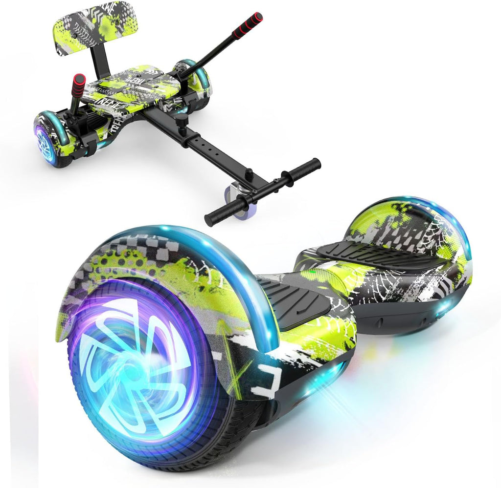 FLYING-ANT Self Balance Scooter Seat Attachment 6.5' Two-Wheel Self Balancing Electric Scooter with LED Light Flash Lights Wheels