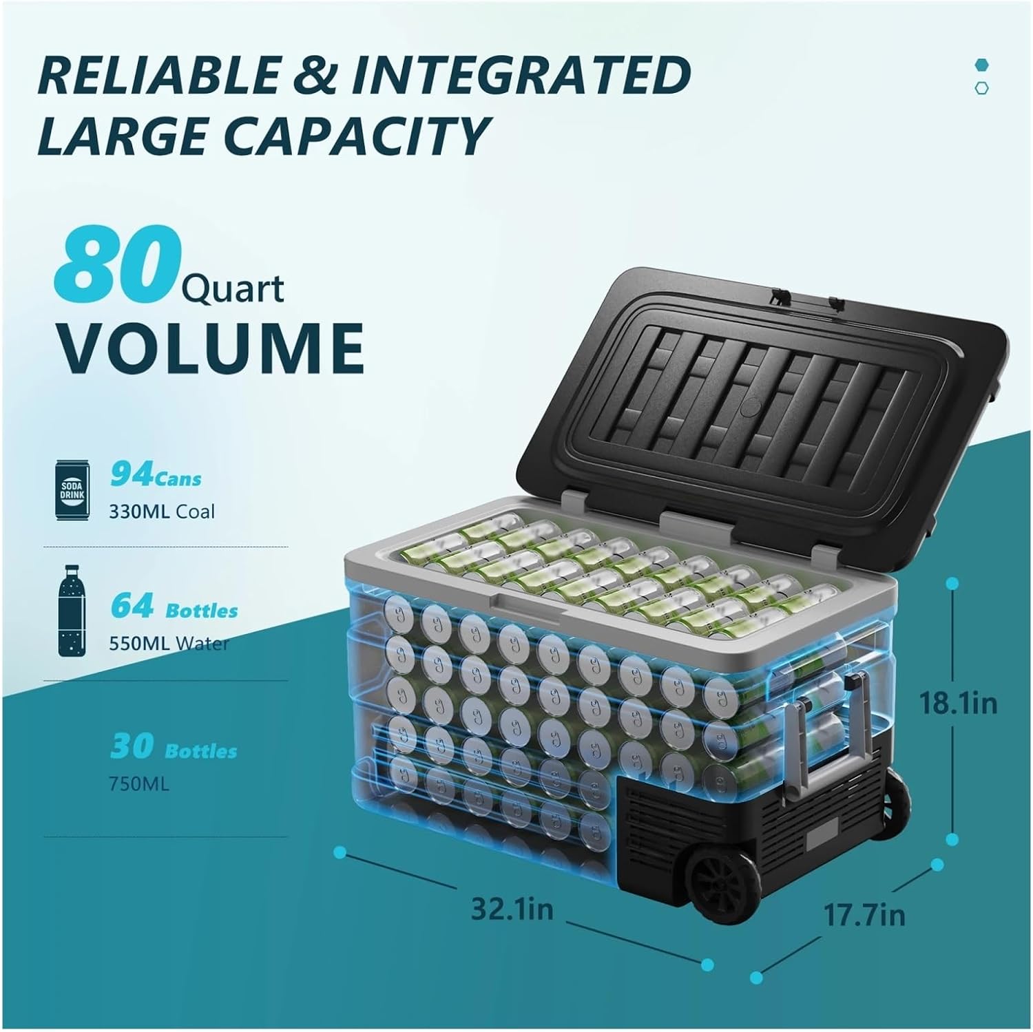 Portable Car Refrigerator 75L Compressor Fridge Freezer Cooler Ice Box Keep Cool Camping Fishing Trip Truck Boating
