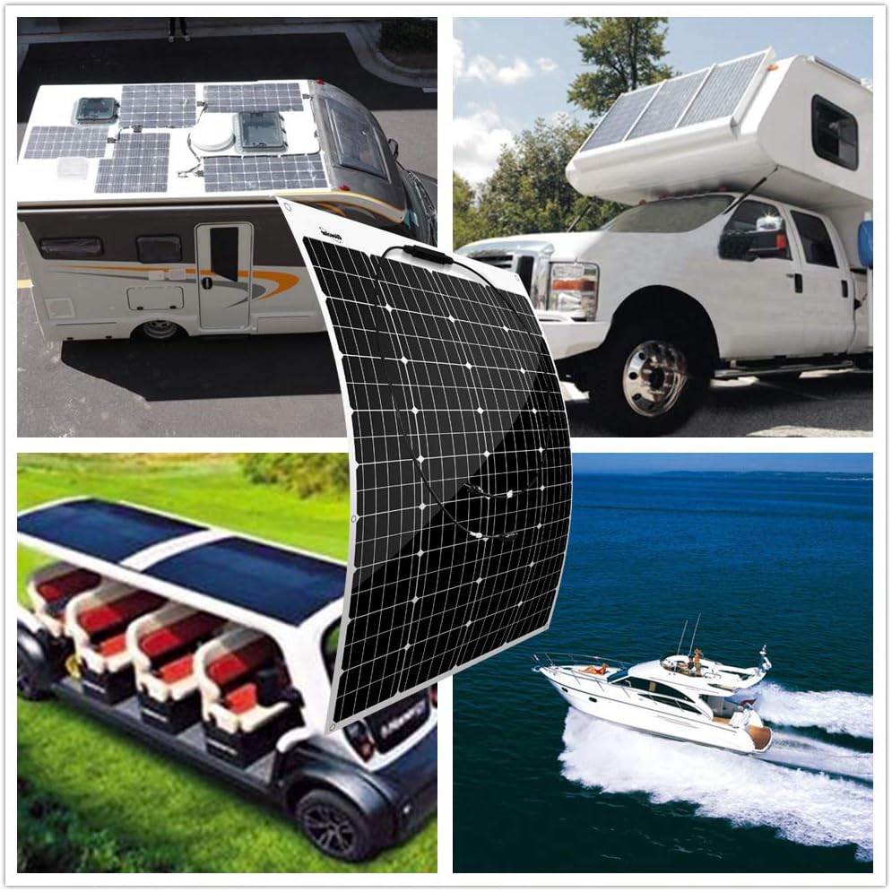 1000W 12V Wind Turbine Generator Kit with 5pcs 120W Flexible Solar Panels/400W Windmill /50A Solar Charge Controller/Wind Regulator/Cables/Connectors for Mobile Home