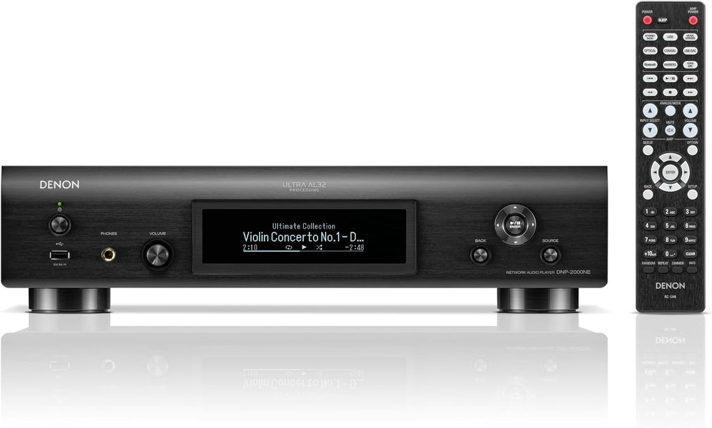 Denon DNP-2000NE Digital Audio Player, Wireless Multi-Room Audio, Ultra AL32 Processing, HEOS Built-in, Quad DAC Configuration, Supports AirPlay 2, Alexa, & Siri Voice Control, Black