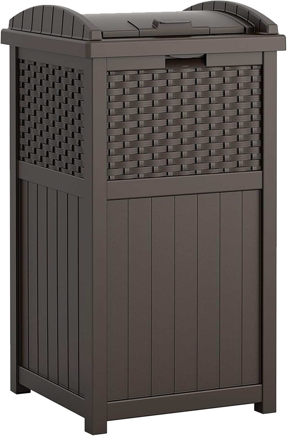 Suncast 73-Gallon Medium Deck Box and 33 Gallon Hideaway Can Resin Outdoor Trash