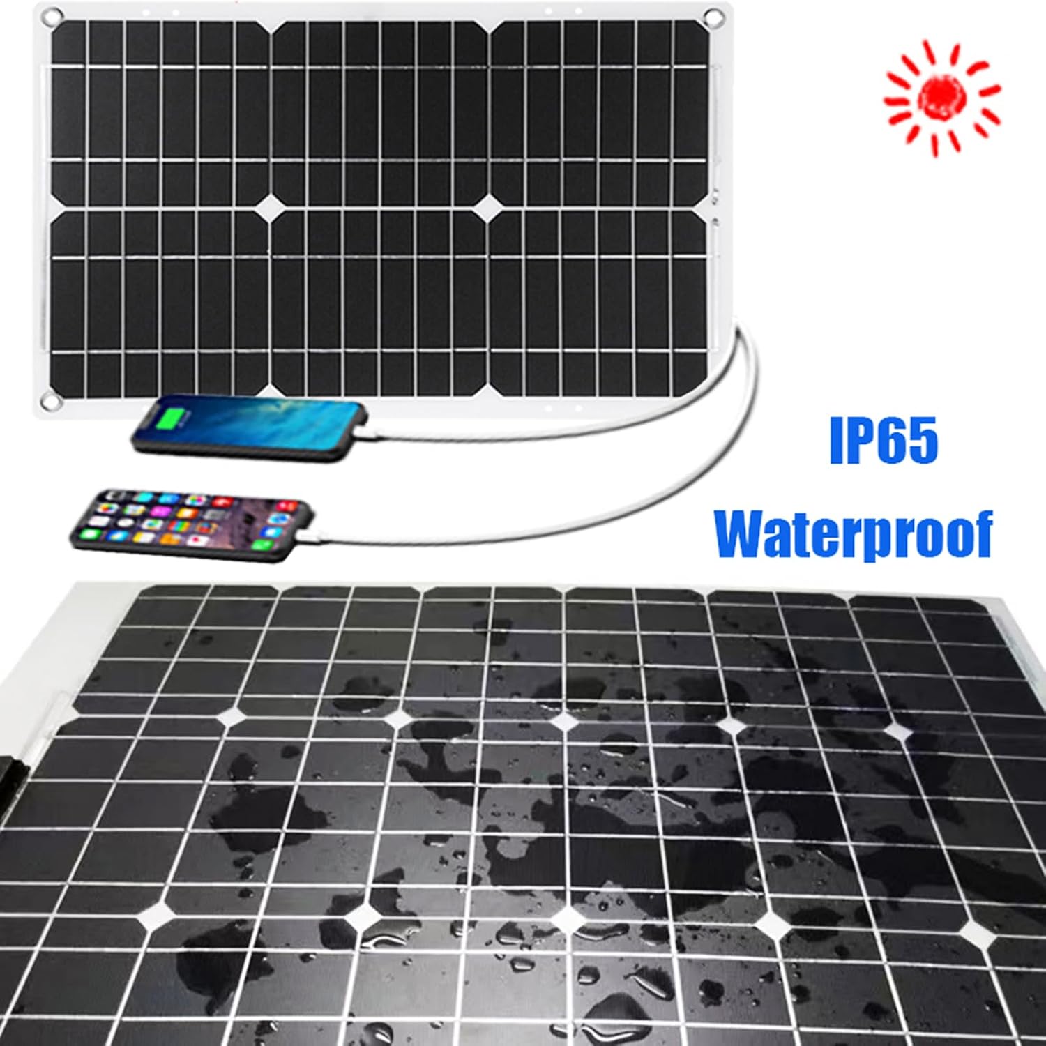 18W 12V Off-Grid Solar Panel Kit with 4000W Inverter & 30A Charge Controller, Portable Solar Generator for RV, Camping, Outdoor Emergency Backup Power(Black)