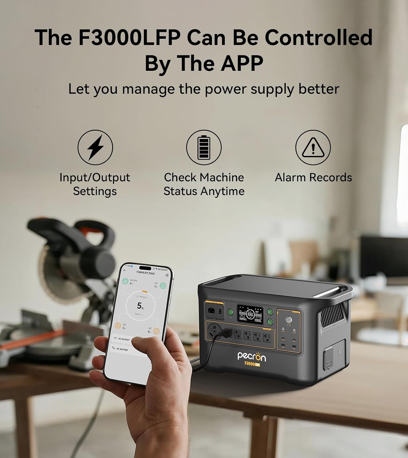 PECRON Portable Power Station F3000LFP with 3840Wh Extra Battery, 200W Solar Panel*3, 3072Wh Solar Camping Generator, 3600W Solar Generator for RV, Home Use, CPAP