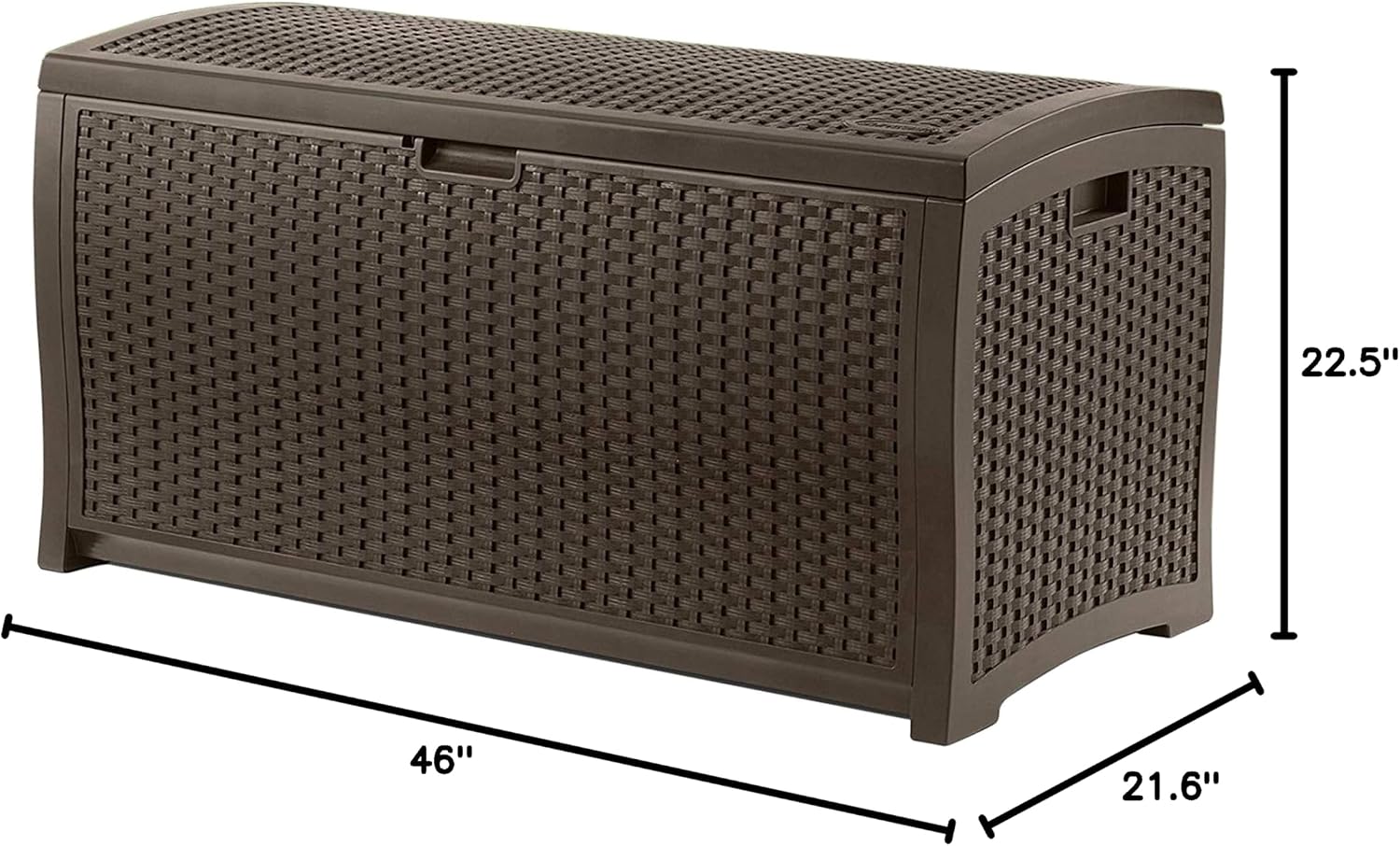 Suncast 73-Gallon Medium Deck Box and 33 Gallon Hideaway Can Resin Outdoor Trash
