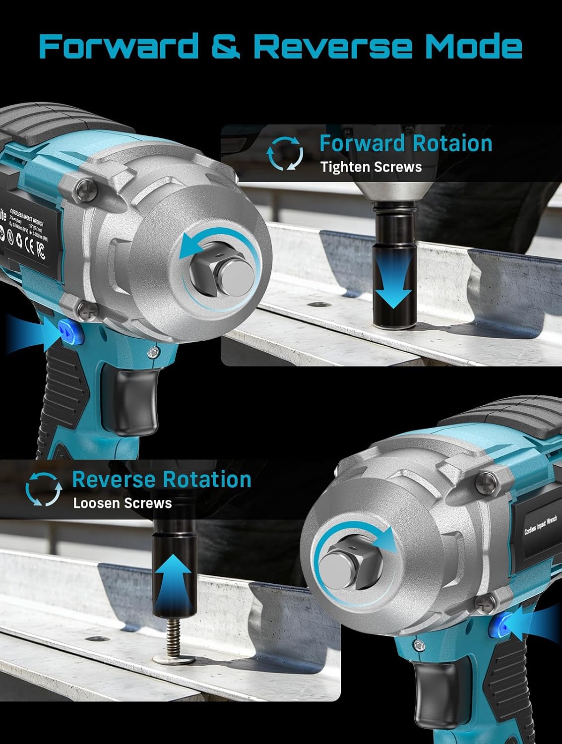 Seesii Cordless Impact Wrench 1/2 inch, High Torque 479 Ft-lbs(650Nm) Brushless Impact Gun,2500RPM w/2x4.0 Battery, 6 Sockets,8 Drill Bits, High Torque Power Impact Driver for Car Home,WH6 Lite