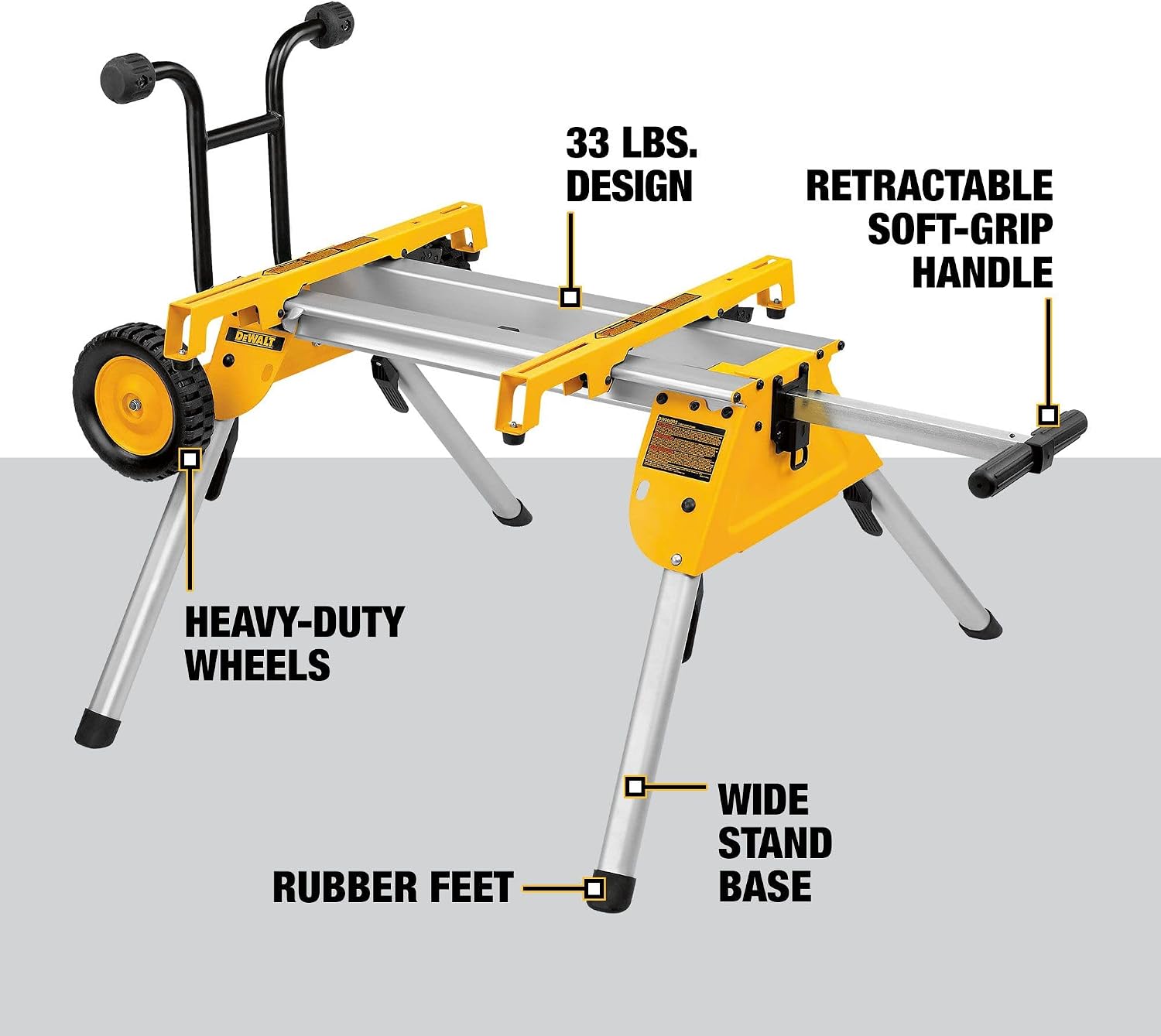 DEWALT Table Saw Stand, Rolling Stand, Collapsible and Portable, Lightweight and Compact (DW7440RS)