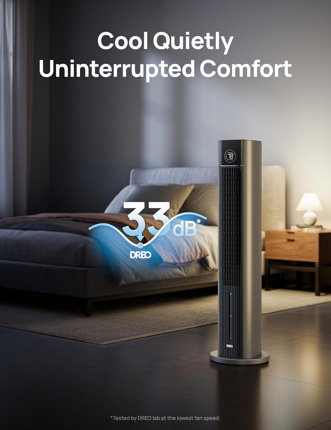 DREO Portable Air Conditiioner, 43' Cooling Fans That Blow Cold Air 2025 Upgraded, Evaporative Air Cooler, Quiet 85° Oscillating Fan, Easy Cleaning, APP Control, 4 Modes & 4 Speeds, 12H Timer, Silver