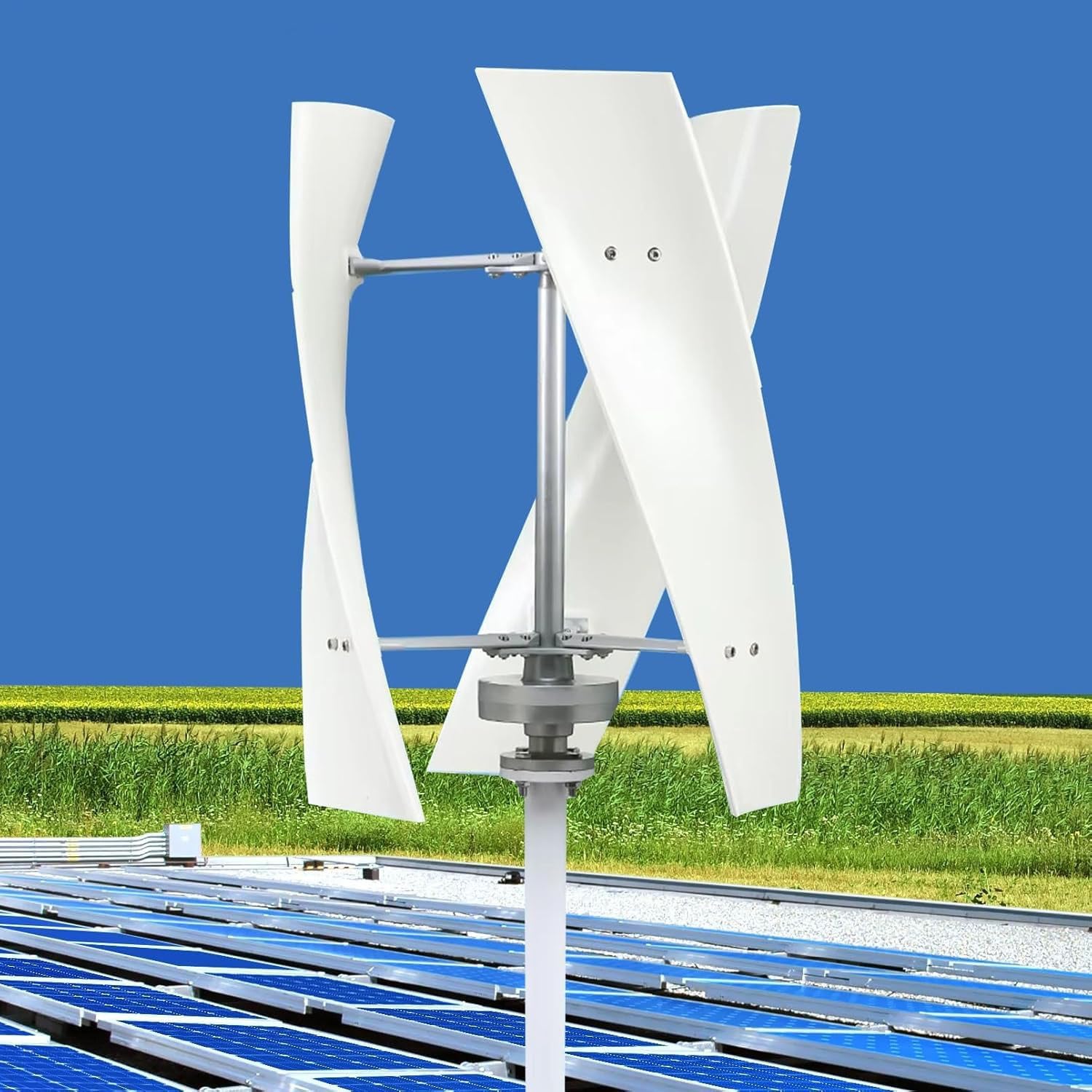 Wind Turbine Generator Kit, 12000W Portable Vertical Helix Wind Power Turbine Generator with MPPT Controller Home Outdoor Power Generation Home, Home Power Energy Kit,48V
