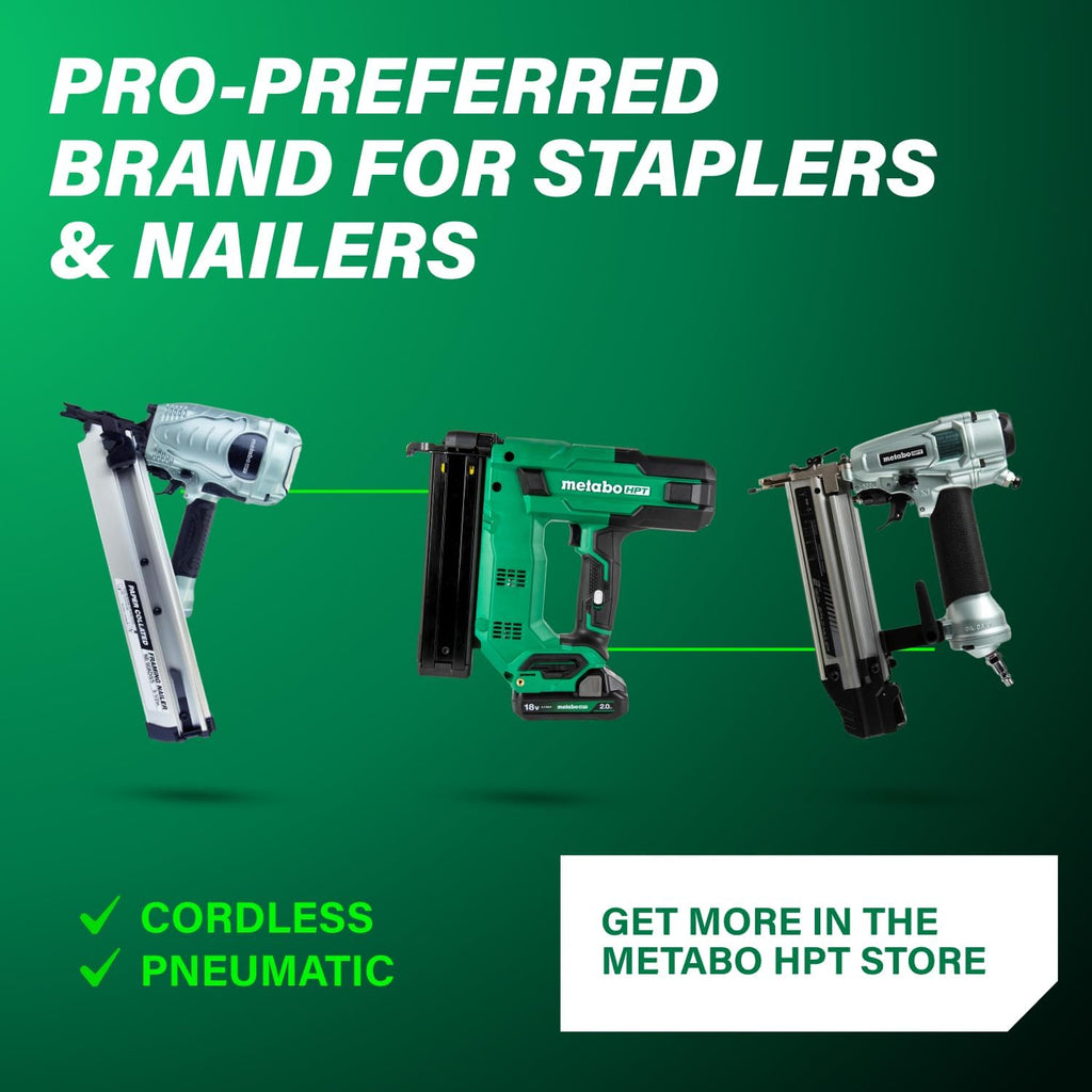 Metabo HPT 18V MultiVolt Cordless Narrow Crown Stapler Kit, 18 Gauge 1-1/2' Stapler with Power Tool 2.0Ah Lithium Ion Battery, Drives 1/2' to 1-1/2' Staples, 5-Year Warranty, N1804DB