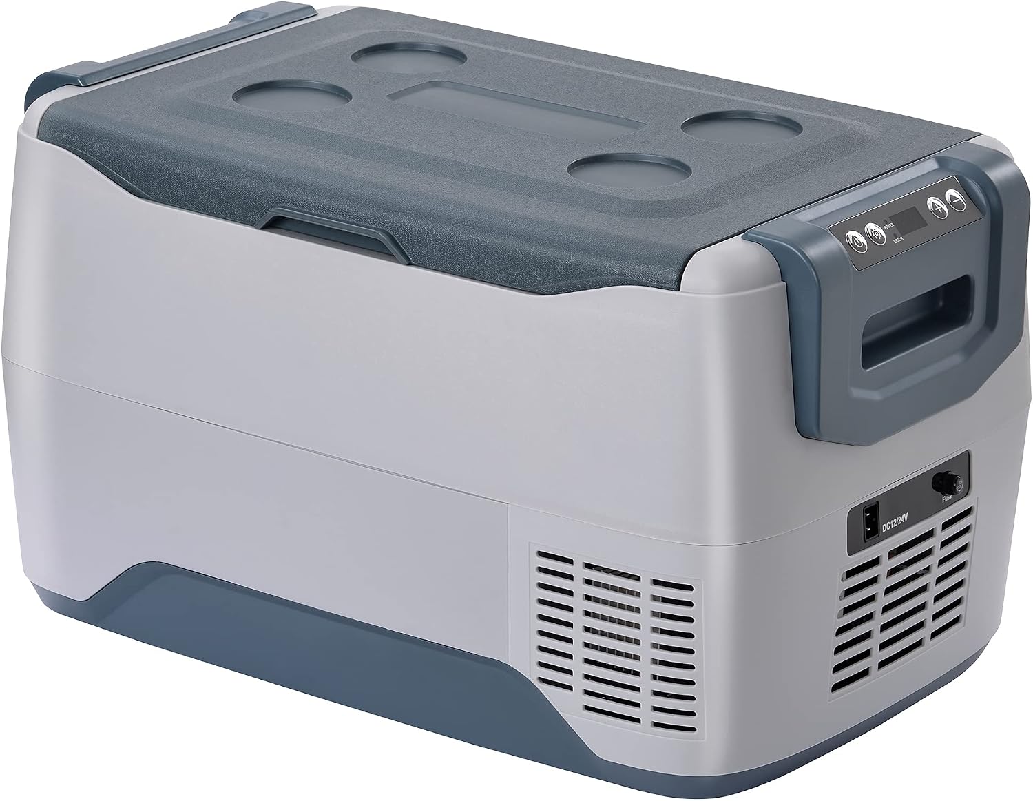 Zaboro Car Fridge Portable Freezer Cooler with 12/24V DC, Travel Refrigerator for Vehicles, Car, Truck, RV, Camping BBQ, Patio Picnic and Fishing Outdoor, Grey