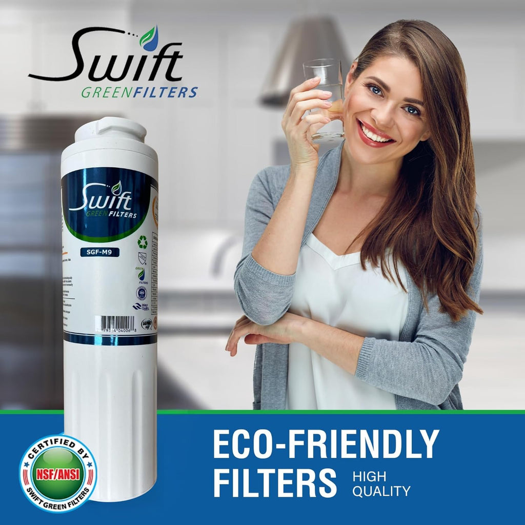 Swift Green Filters SGF-M9 Replacement water filter for UKF8001,EDR4RXD1,FILTER 4,EFF-6007A,46-9005,46-9006,CLCH101, 1, White (6 Pack)